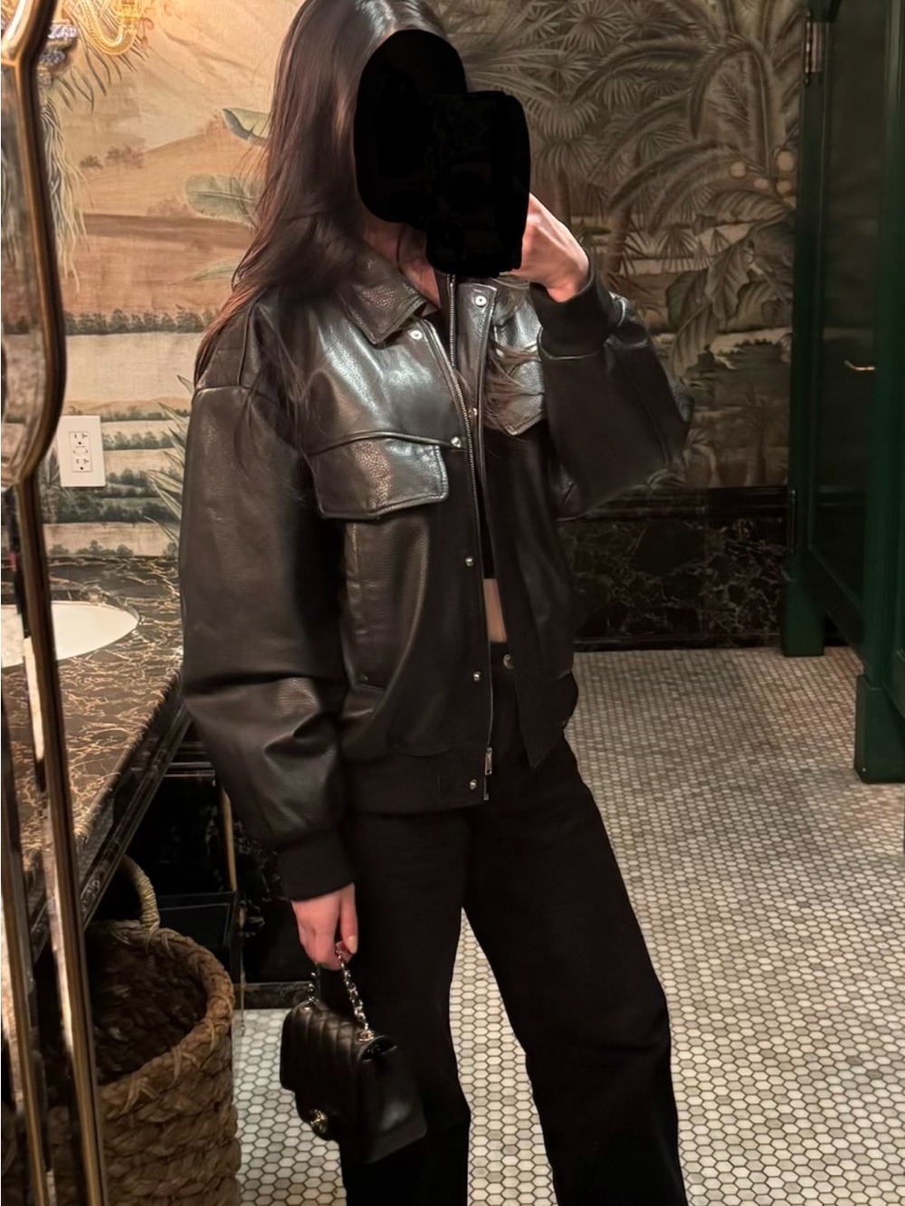 Lamarque Trevanna Leather Bomber Jacket size XS